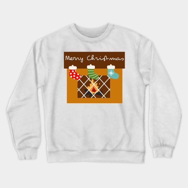 Christmas Fireplace Crewneck Sweatshirt by faiiryliite